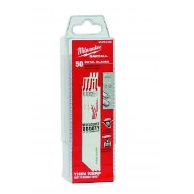 Milwaukee 48-01-6186 6" 24 TPI Thin Kerf SAWZALL Recip Blades (50 Pk)