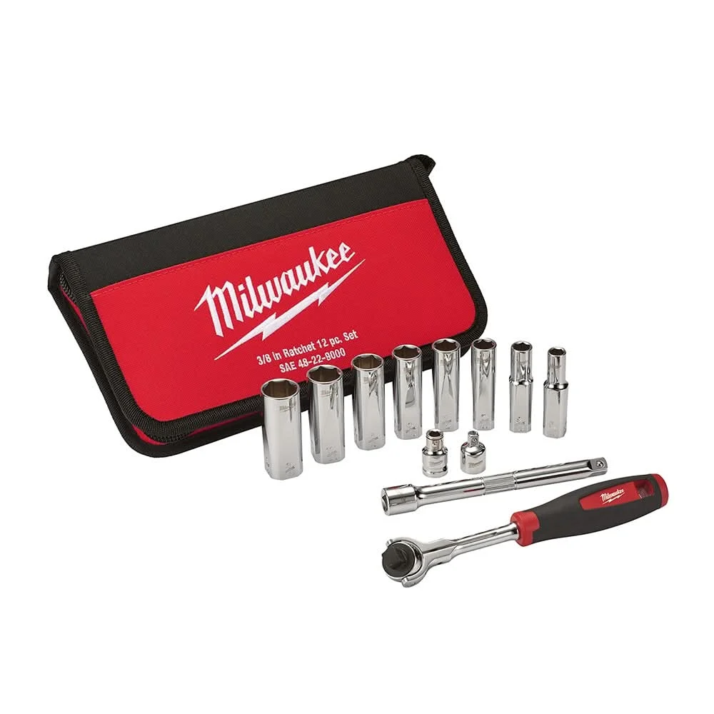 Milwaukee 48-22-9000 12-Piece3/8" Drive Sae Socket Set