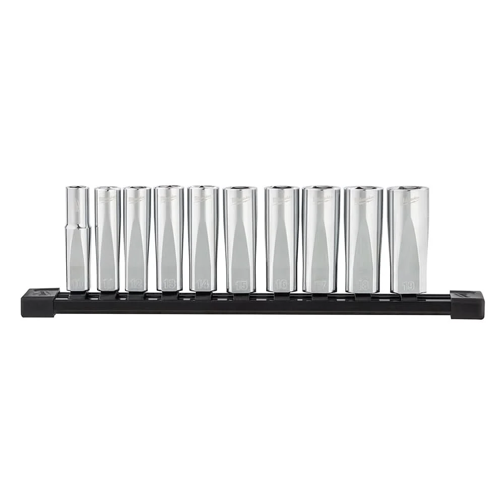 Milwaukee 48-22-9505 3/8-inch Drive 10-Piece Deep Well Socket Set - Metric