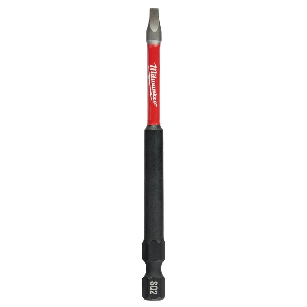 Milwaukee 48-32-4195 SHOCKWAVE 3-1/2" Impact Square Recess #2 Power Bits, 25-Pack