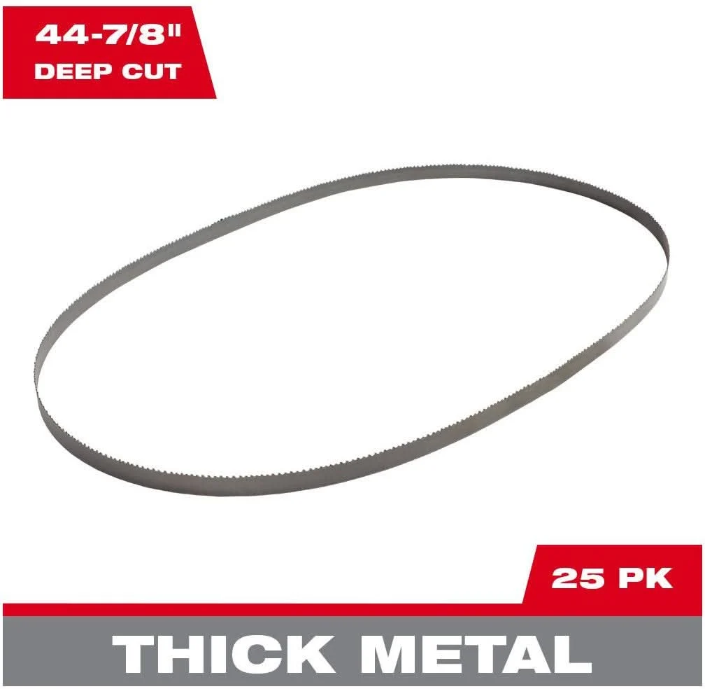 Milwaukee 48-39-0505 10 TPI Bandsaw Blades Deep Cut, 25-Pack