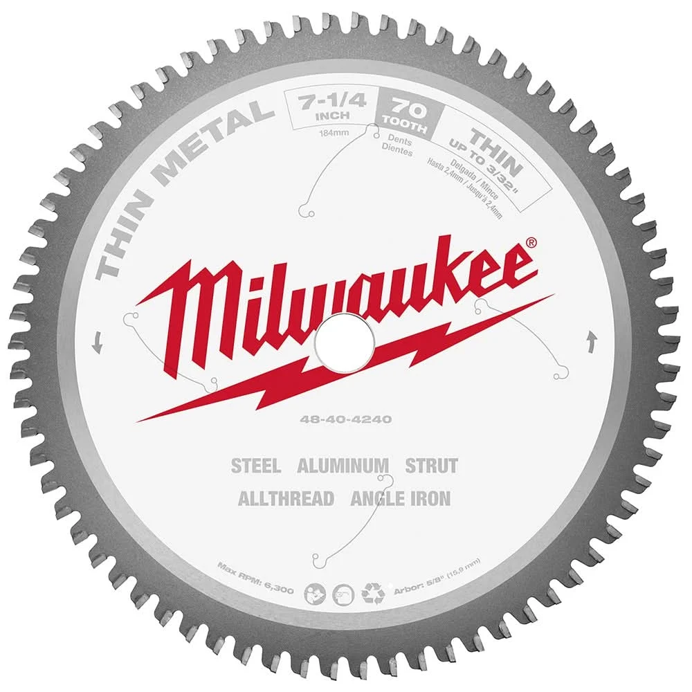 Milwaukee 48-40-4240 7-1/4 in. Thin Metal Cutting Circular Saw Blade