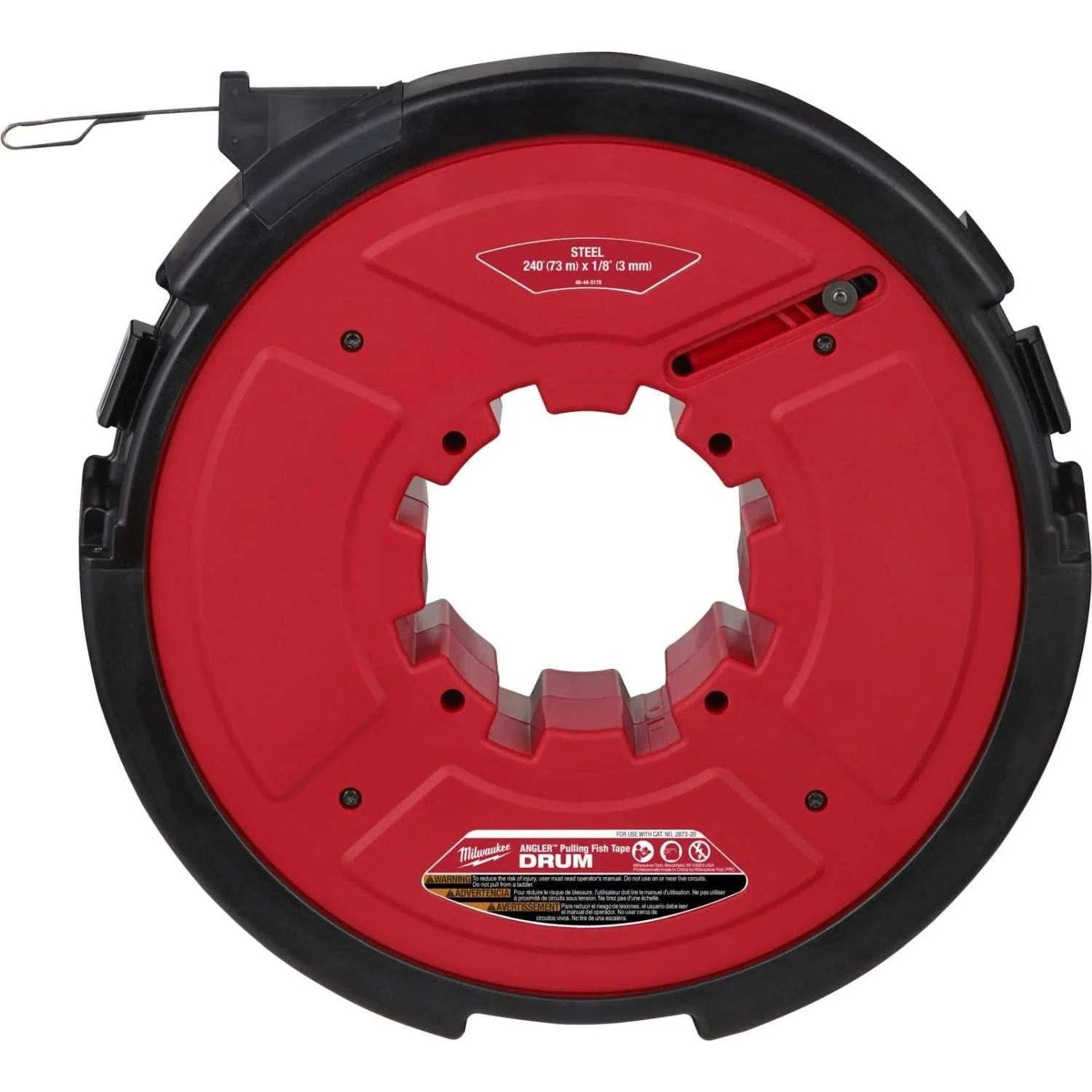 Milwaukee 48-44-5178 Angler 240' x 1/8" Steel Pulling Fish Tape Drum