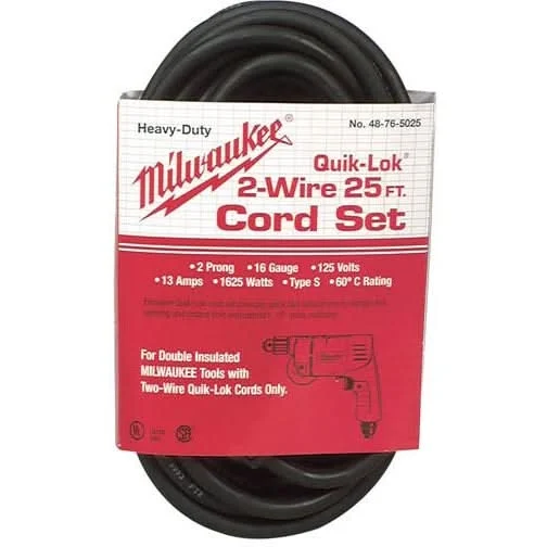 Milwaukee 48-76-5025 25' 2-Wire Quik-Lok Cord