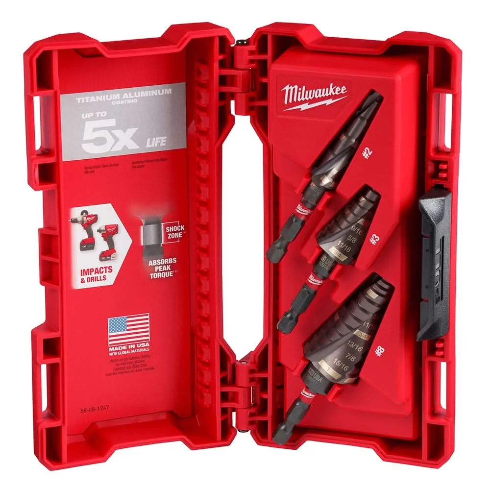 Milwaukee 48-89-9256 SHOCKWAVE Step Bit Mechanical 3-Piece Set