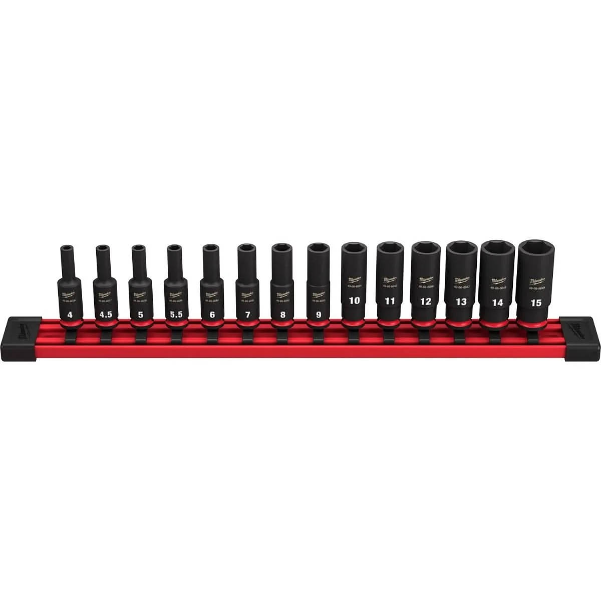 Milwaukee 49-66-7003 14-Piece SHOCKWAVE 1/4-Inch Metric Deep 6-Point Impact Duty Socket Set