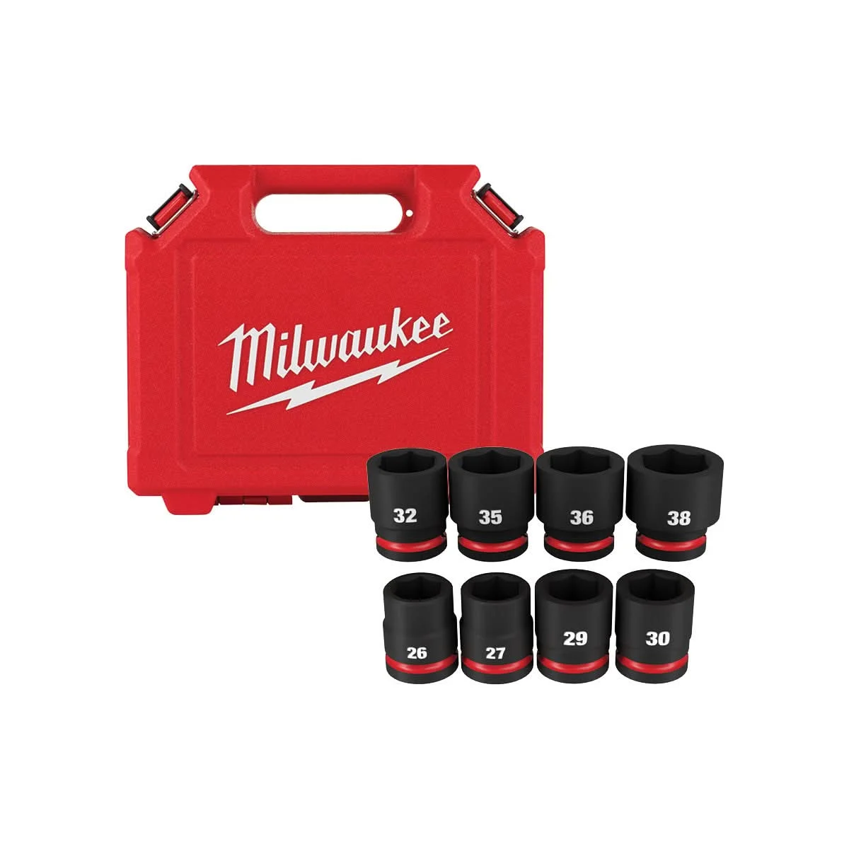 Milwaukee 49-66-7019 8-Piece SHOCKWAVE 3/4-Inch Drive Metric Standard 6-Point Impact Duty Socket Set