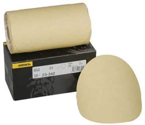 Mirka Abrasives 23-342-080 23 Series Gold 6" PSA Linkrol Disc, 80-Grit, D-Weight Backing