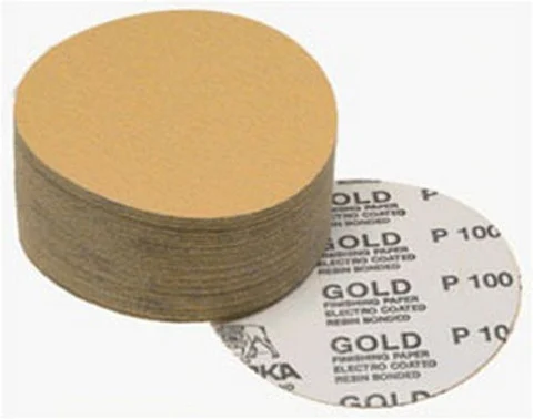 Mirka Abrasives 23-379-100 Gold 6" PSA Autobox Discs, 100/Box, 100-Grit
