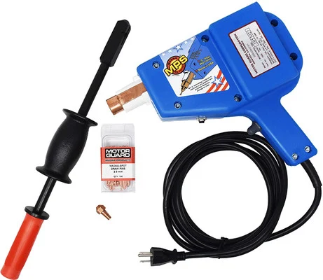 Motor Guard MAGNA-SPOT ENTRY KIT, 120 V (1 Magna-Spot 1000 Gun, 1 Slide Hammer, Storage Container, 1 Stud Electrode, 100 2.0mm Draw Pins) (JO1000)