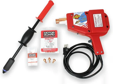 Motor Guard MAGNA-SPOT PROFESSIONAL KIT, 120 V (1 Magna-Spot 1500 Gun, 1 Slide Hammer, 1 Molded Case, 3 Electrodes, 500 2.0mm Draw Pins, 150 Rivets) (JO1500)