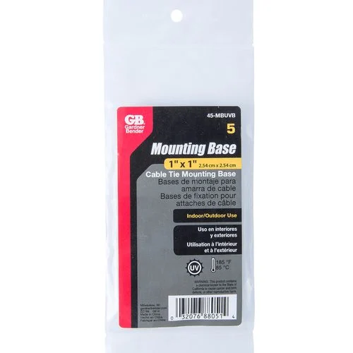 Mounting Base, 1" X 1", 5/BAG,