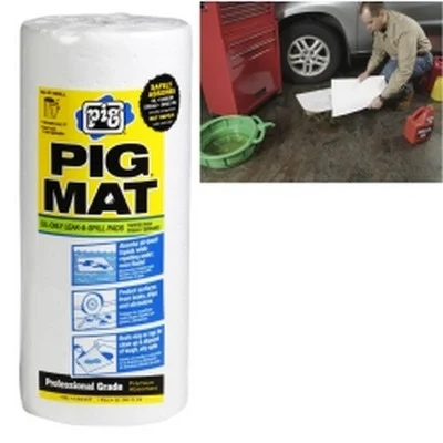New Pig PIG Absorbent Pads 15" x 50' 60-Pack Roll White Oil-Absorbing (26201)