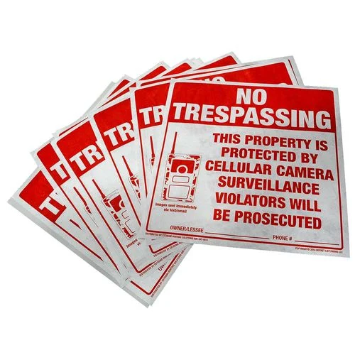 No Trespassing Sign-Surveillance Sign (10 pack)