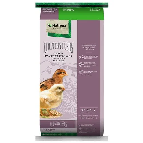 Nutrena Chick Starter Grower Feed, Medicated, 50 Lb., 39775