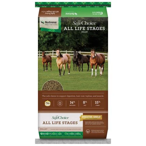 Nutrena SafeChoice All Life Stage Pellet Horse Feed, 50 Lb. Bag