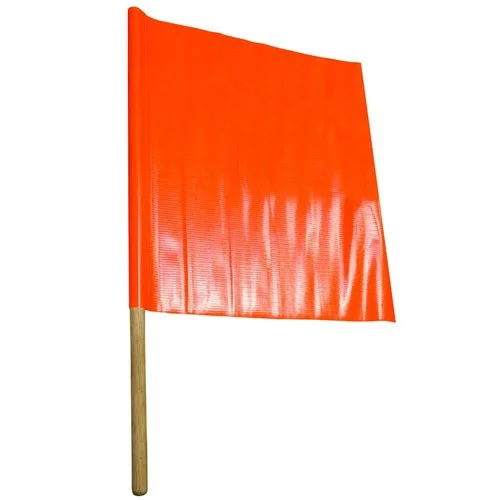 Orange Vinyl Highway Safety Flag 18" x 18" W/24" Dowel