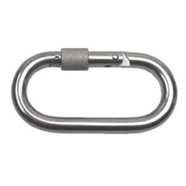 Oval Carabiner w/ Screw Nut SS T316 - 3-3/16" Length