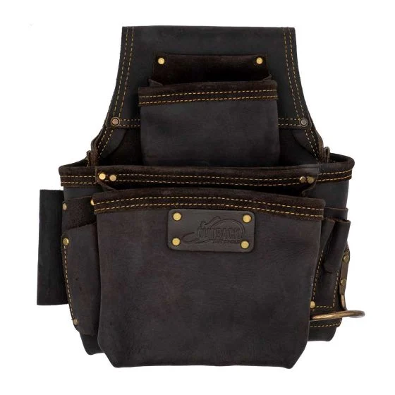 OX Pro Oil Tanned Leather Fastener Pouch with Right Handed Hammer Holder
