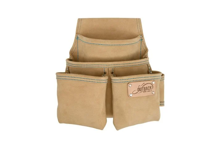 OX Trade 4-Pocket Fastener Pouch, Suede Leather