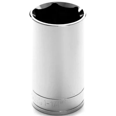 Performance Tool W32340 Chrome Socket, 1/2" Drive, 1-1/4", 6 Point, Deep