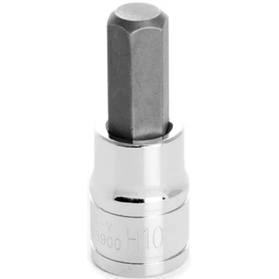 Performance Tool W38900 Chrome Hex Bit Socket, 3/8" Drive, 10mm Hex Bit