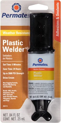 Permatex 5-Minute Plastic Weld Adhesive Strong Bond 0.84 oz (84115)