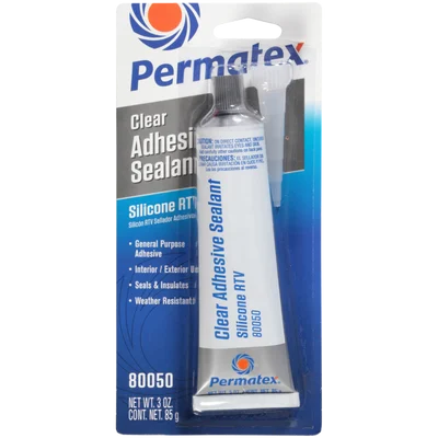 Permatex Clear RTV Silicone Adhesive Sealant General-Purpose 3 oz (80050)