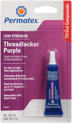 Permatex Low Strength Threadlocker Purple Formula, 6 ml Tube (24024)