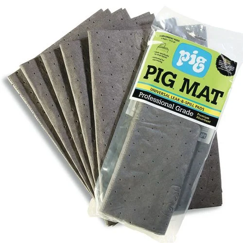PIG Absorbent Mats, Lightweight, 5-Pack