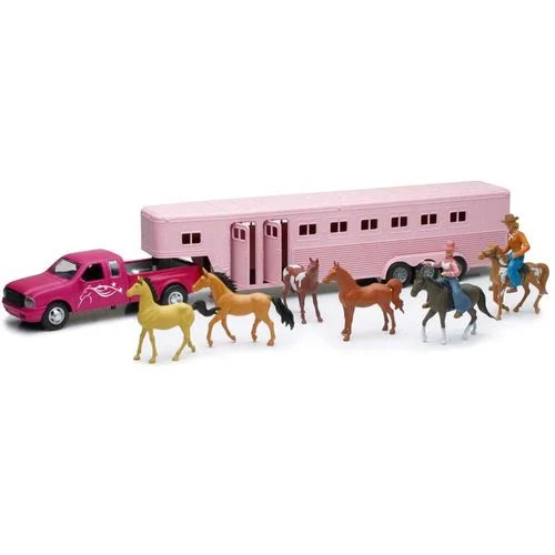 Pink Horse Truck and Trailer Playset