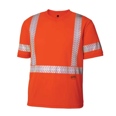 Pioneer Hi Vis Safety T-Shirt with Reflective Tape for Men, L (V1052150U-L)