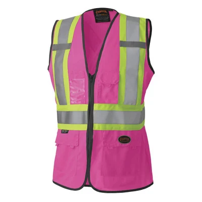 Pioneer High Visibility Women's Surveyor Safety Vest, Pink, S (V1021840U-S)