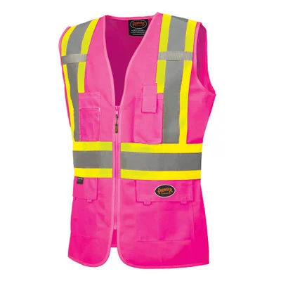 Pioneer Women's Pink Hi-Vis Mesh Back Safety Vest - M (V1021840U-M)