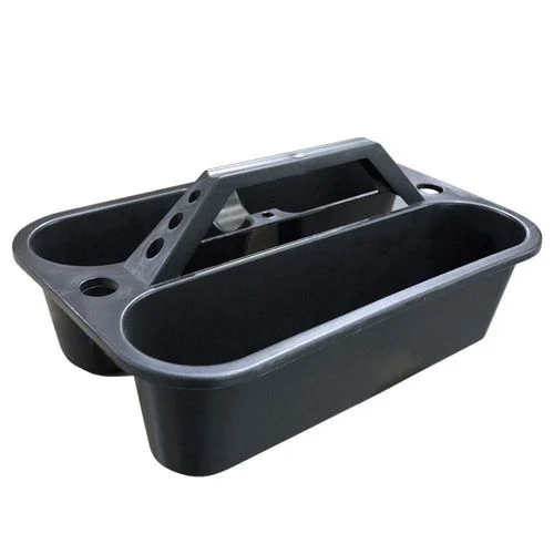 Plastic Tray, Black with Handle