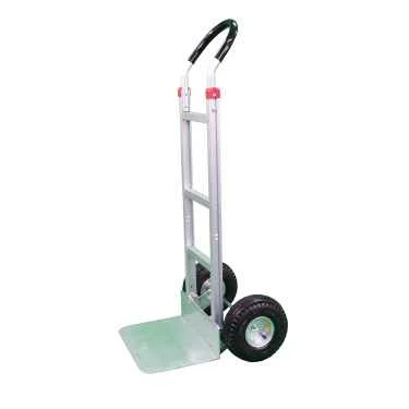 Pneumatic Wheel Aluminum Dolly Hand Truck with Round Handle & Solid Extension Nose Plate