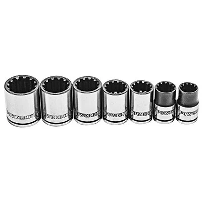 Powerbuilt 3/8" Drive Universal Socket Set, 7 Piece, Silver (642054)