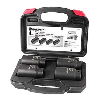 Powerbuilt 4-Piece Axle Nut Socket Set Metric (648635)