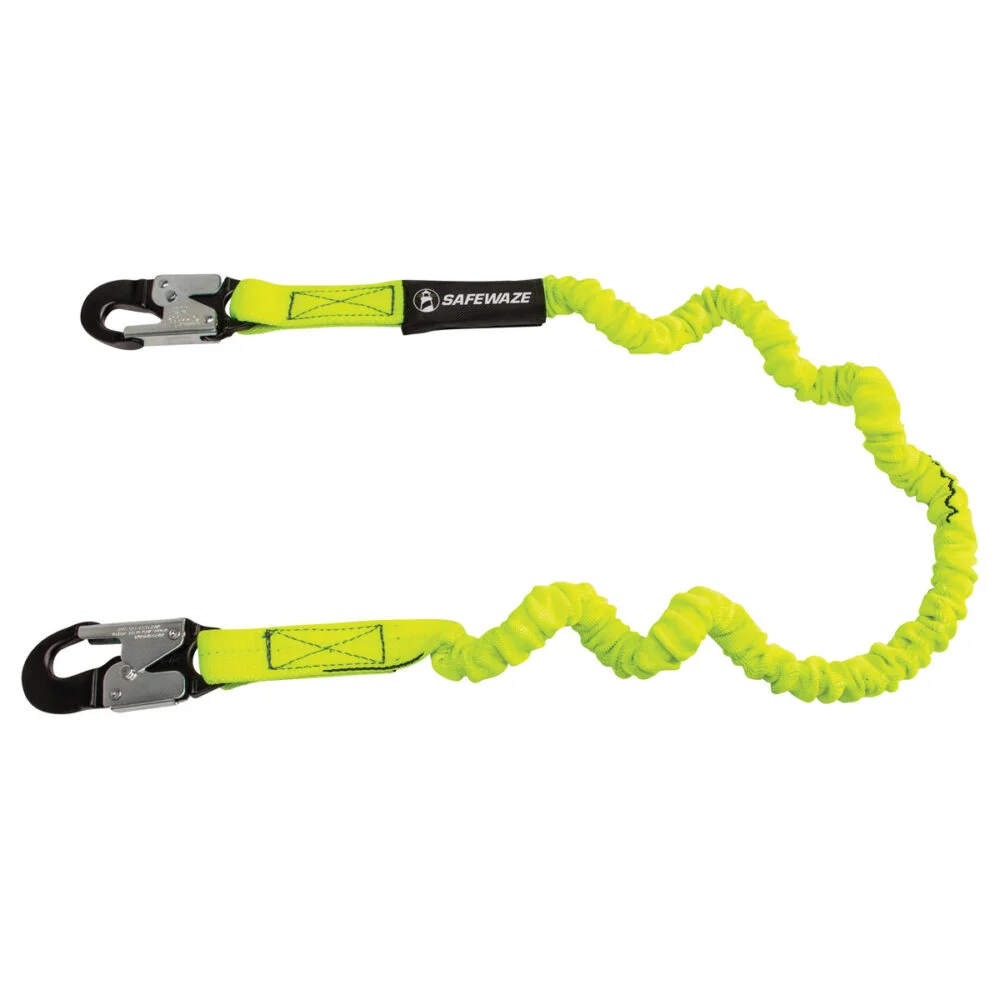PRO 6′ Stretch Internal Energy Absorbing Lanyard: Alu Snap Hook