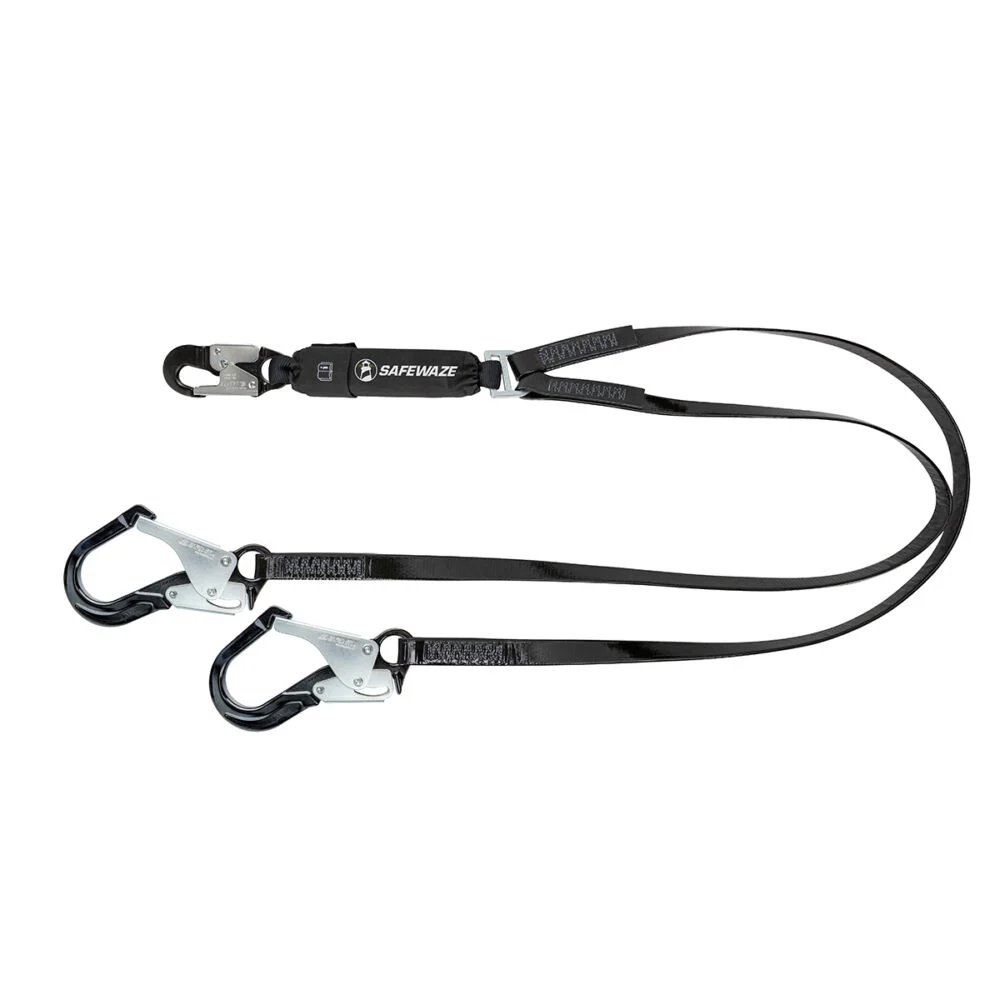 PRO-Shield 6′ Energy Absorbing Lanyard: Dual Leg, Alu Rebar Hooks