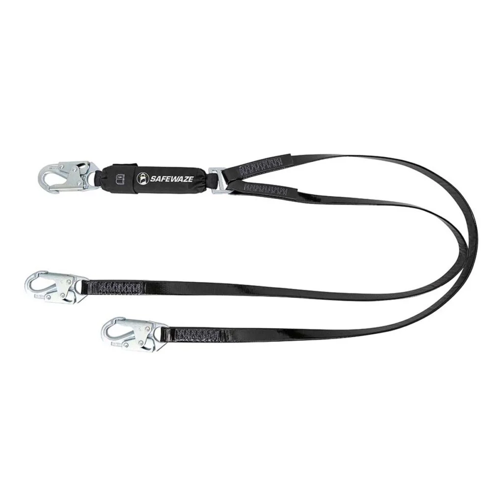 PRO-Shield 6′ Energy Absorbing Lanyard: Dual Leg, Snap Hooks