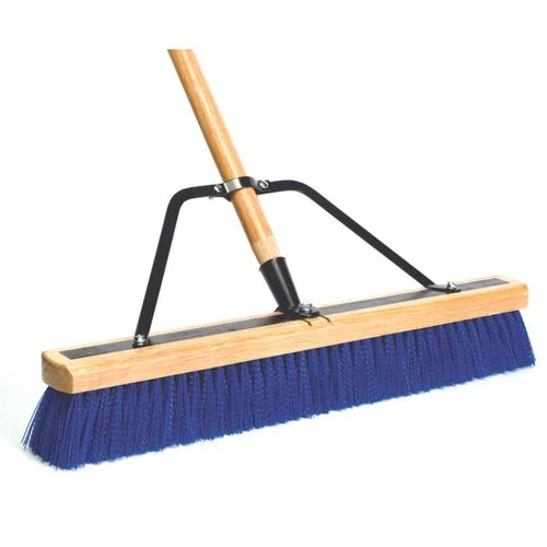 Push Broom Heavy Duty 24" w/ Handle Blue Poly 3" Trim