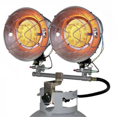 Radiant Tank Top Propane (LP) Gas Heater, Double Burner, With Tip-Over Shut-Off