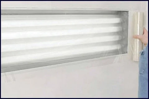RBL Products 435 24 X 100 Continuous Roll Self-Adhering Clear Plastic Film - Perforated Every 24 Along Length