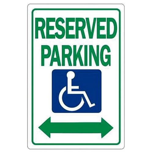 Reserved Parking Handicap With Double Arrow