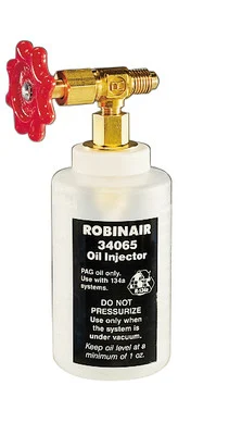 Robinair R-134a Oil Injector for A/C System Service with Brass Fittings (34065)