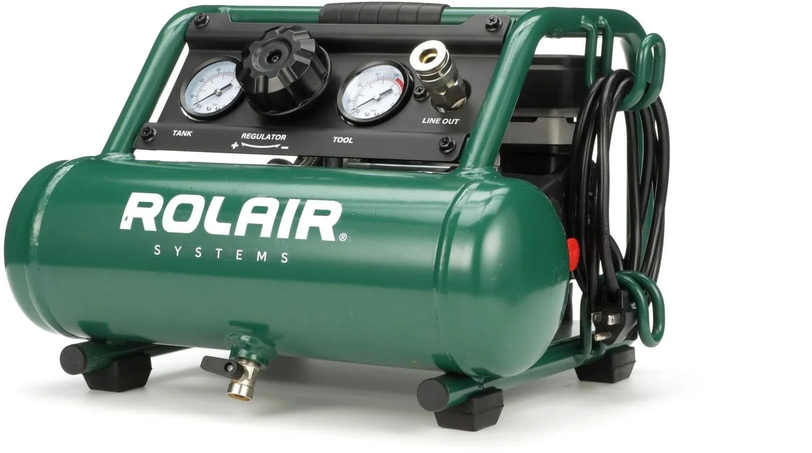 Rolair AB5PLUS Air Buddy Super-Quiet 56dB Oilless 1/2 HP 1-Gallon Air Compressor