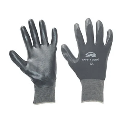 SAS Safety 640-1909 Black 15 Gauge Nylon Knit Shell Gloves