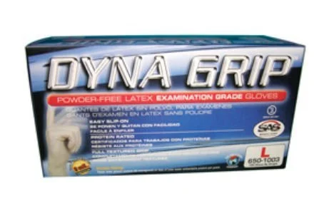 SAS Safety 650-1001 Dyna Grip Powder Free Latex Gloves 8 MIL S