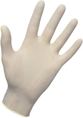 SAS Safety 650-1003 Dyna Grip Powder-Free White Latex Disposable Gloves, Large